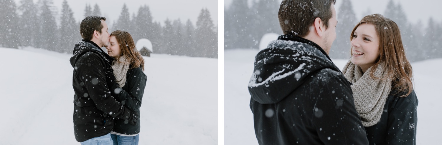 Paarshooting bei Schnee in der Schetteregg